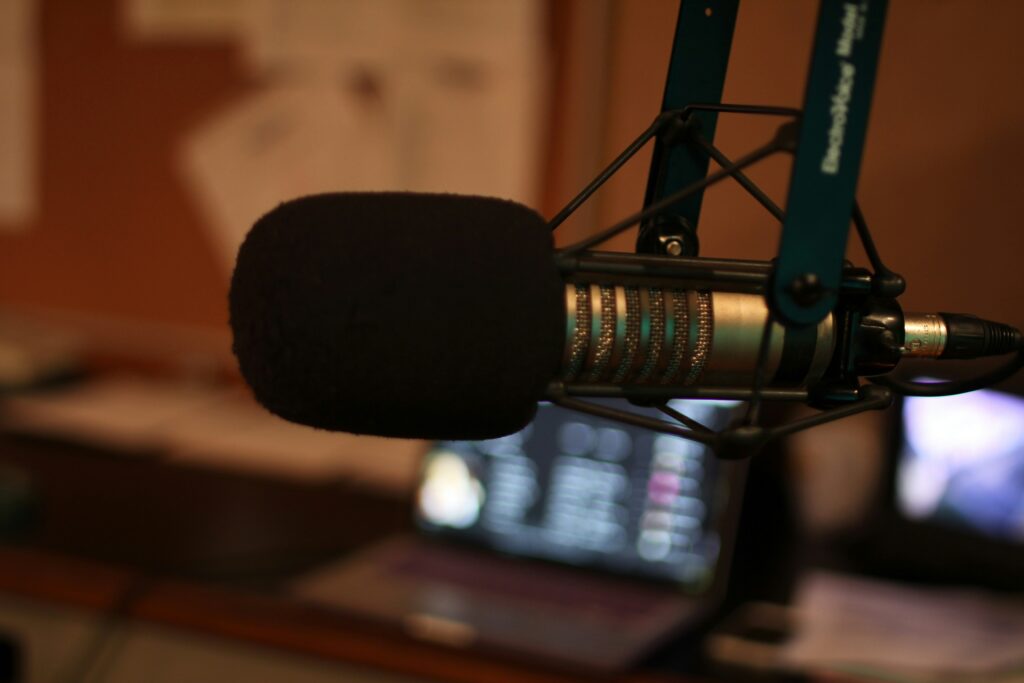 Microphone in a studio